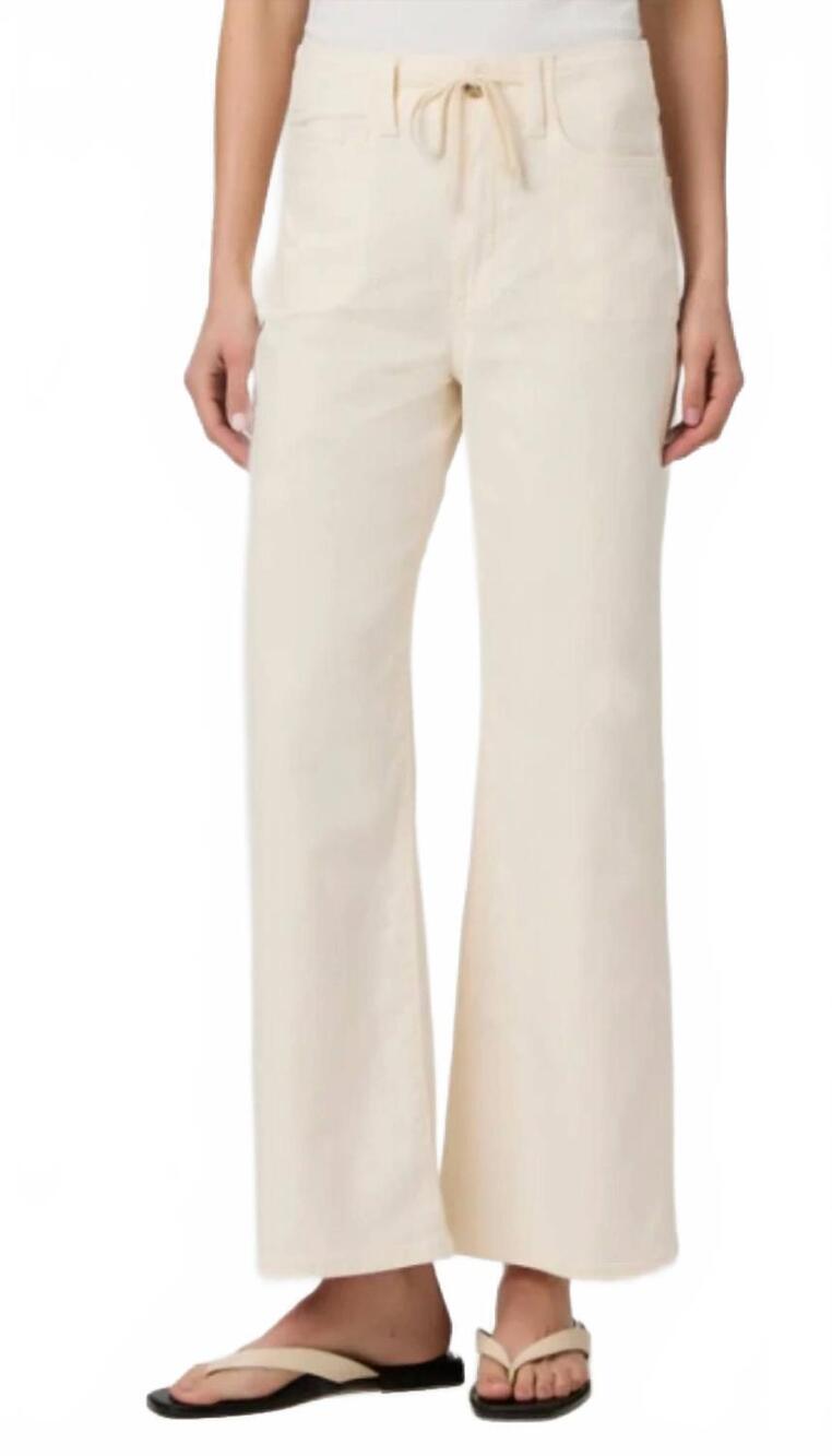 NEW PAIGE ari wide leg weekender pants in quartz sand